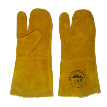 Guantes de cuero de soldadura Precio Guantes de cuero industriales de mano